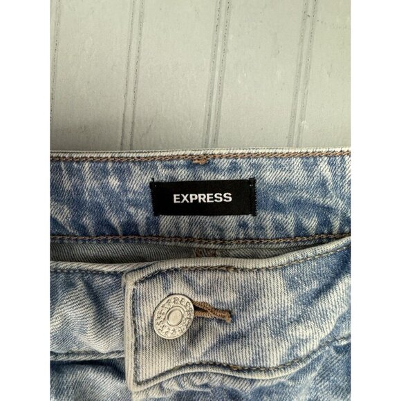 Express Size 10 Women Jeans 90's Ankle Boot Mid Rise Distress Light Wash… - Picture 3 of 6